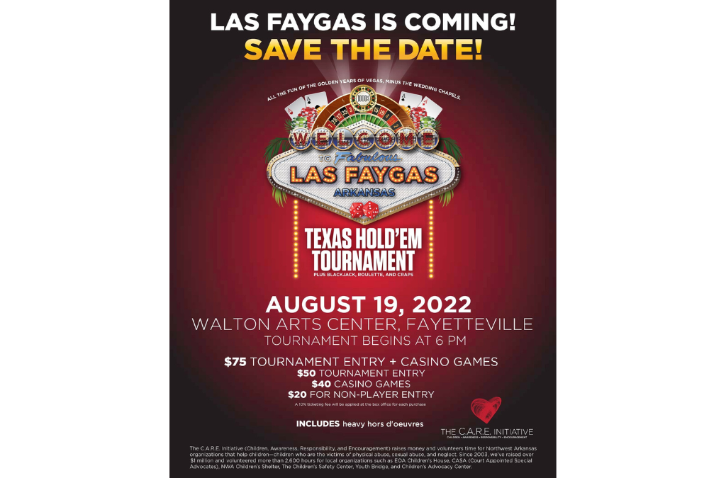 Tickets available now for The C.A.R.E. Initiative’s 2022 Las Faygas Texas Hold ‘Em Tournament and Casino Night